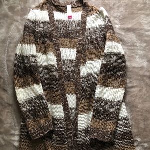 Brown/ white cardigan